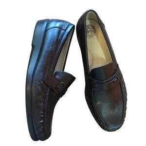 SAS San Antonio Shoes Ace Slip On Moccasin Mens 12W Black Leather Shoe Loafer